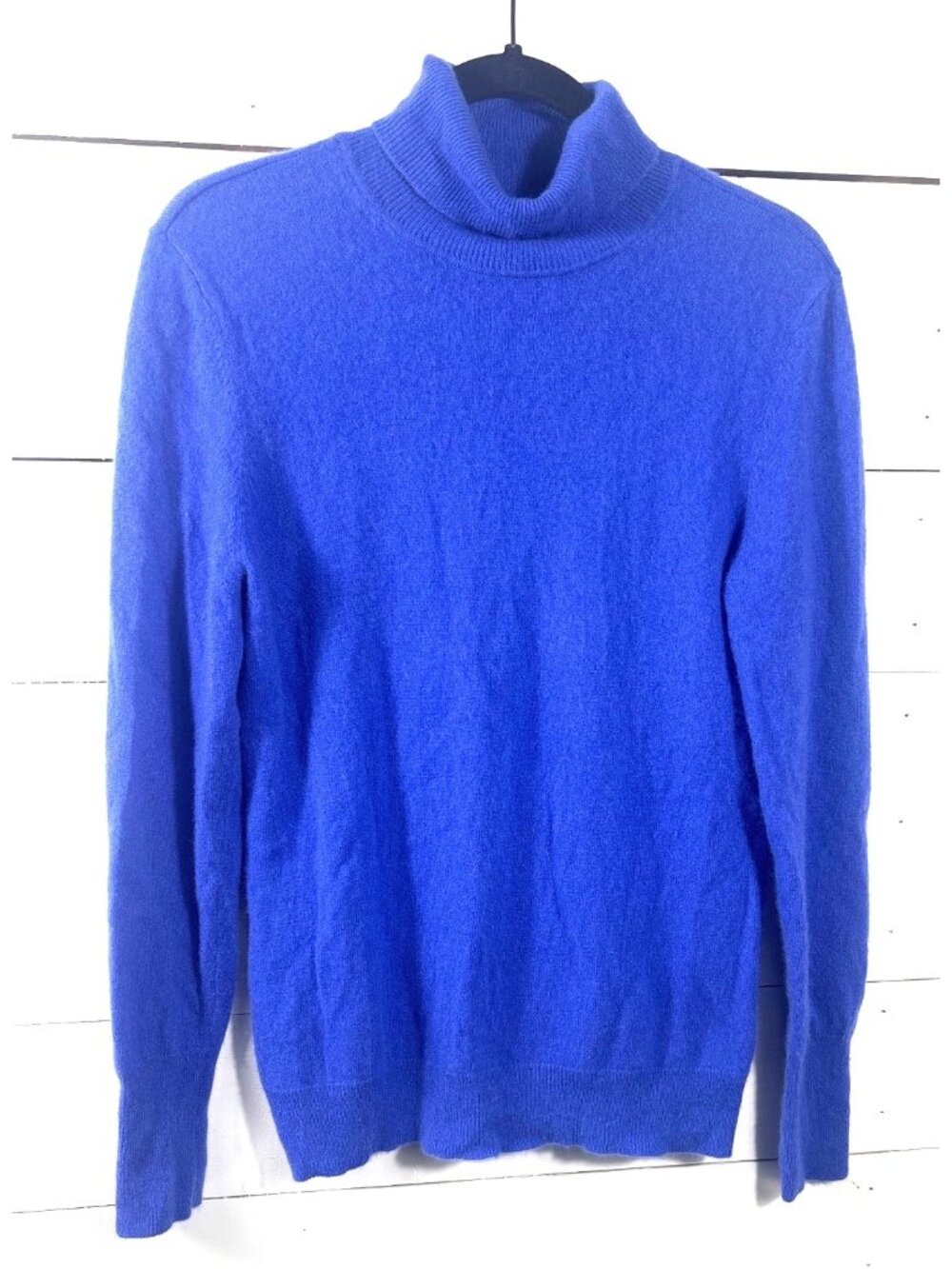 APT.9 Blue 100% Cashmere Turtleneck Sweater Large size Soft Warm Long Sleeve